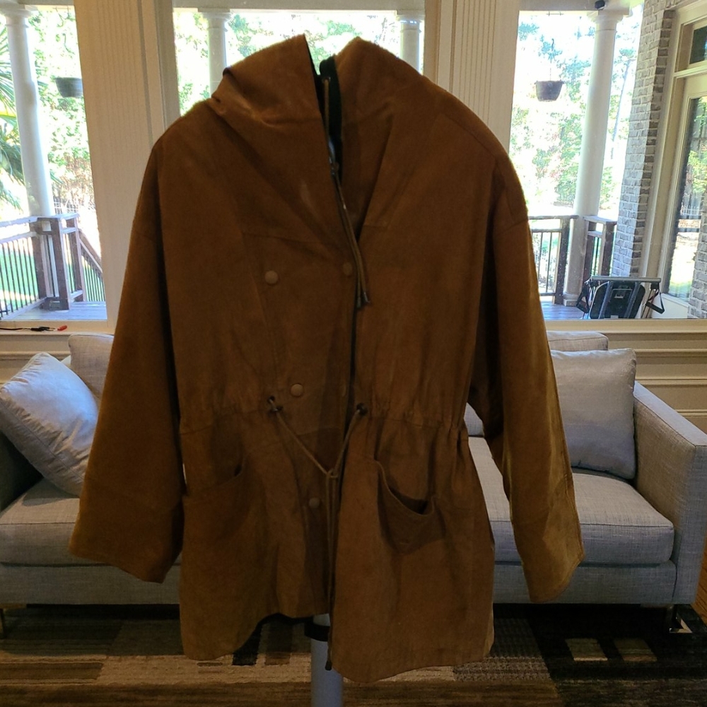 Suede Leather Women's Winter Coat
